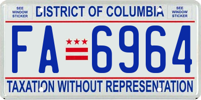 DC license plate FA6964