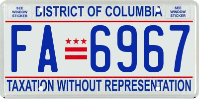 DC license plate FA6967