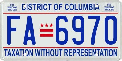 DC license plate FA6970