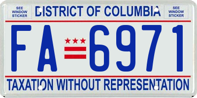 DC license plate FA6971