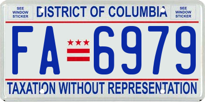 DC license plate FA6979