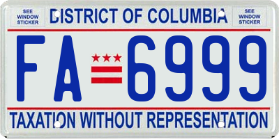 DC license plate FA6999