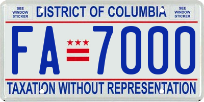 DC license plate FA7000