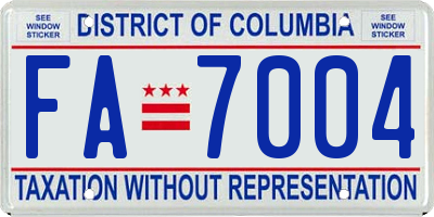 DC license plate FA7004