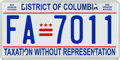 DC license plate FA7011