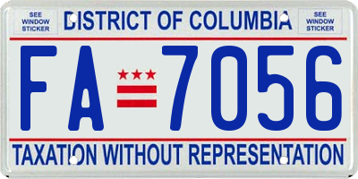 DC license plate FA7056