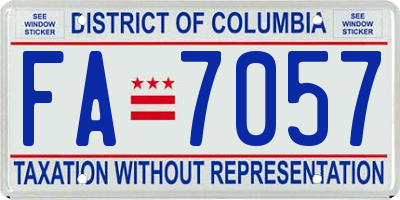 DC license plate FA7057