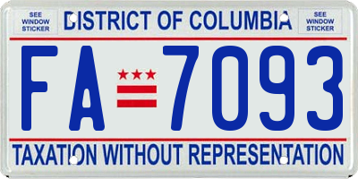 DC license plate FA7093