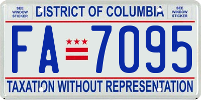 DC license plate FA7095