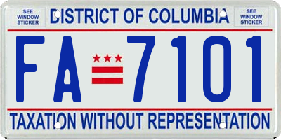 DC license plate FA7101