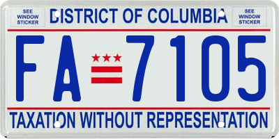 DC license plate FA7105