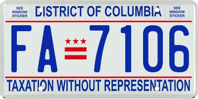 DC license plate FA7106