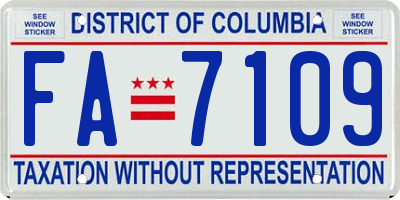 DC license plate FA7109