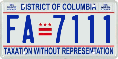 DC license plate FA7111