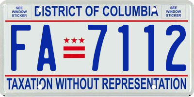 DC license plate FA7112