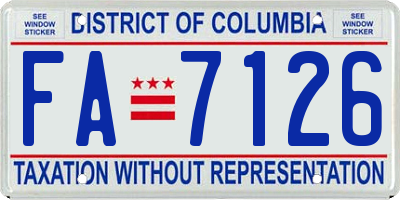 DC license plate FA7126