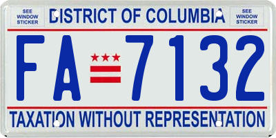 DC license plate FA7132