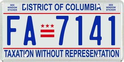 DC license plate FA7141