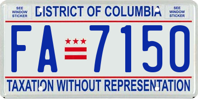 DC license plate FA7150