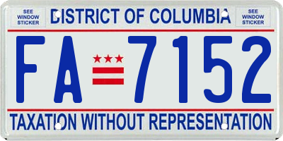 DC license plate FA7152