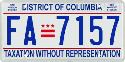 DC license plate FA7157