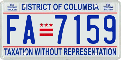 DC license plate FA7159