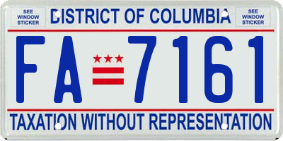 DC license plate FA7161