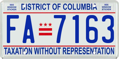 DC license plate FA7163