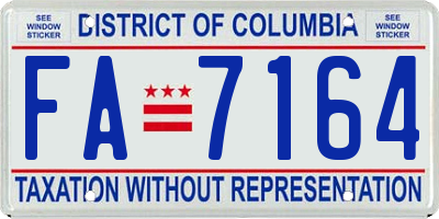 DC license plate FA7164