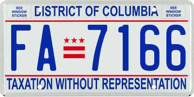 DC license plate FA7166