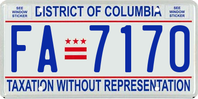 DC license plate FA7170