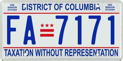 DC license plate FA7171