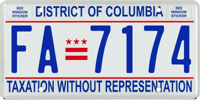 DC license plate FA7174