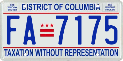 DC license plate FA7175