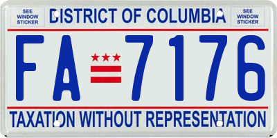 DC license plate FA7176