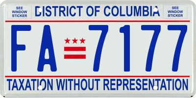 DC license plate FA7177