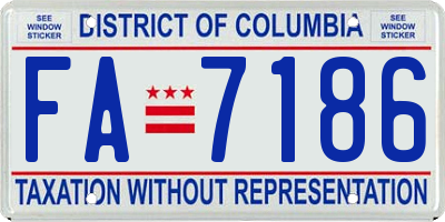 DC license plate FA7186