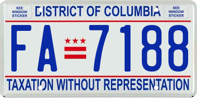 DC license plate FA7188