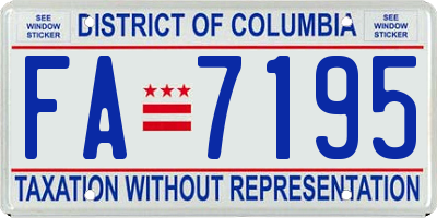 DC license plate FA7195