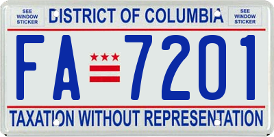 DC license plate FA7201