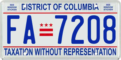 DC license plate FA7208