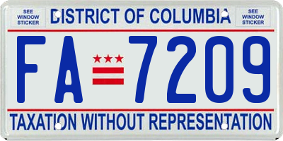 DC license plate FA7209