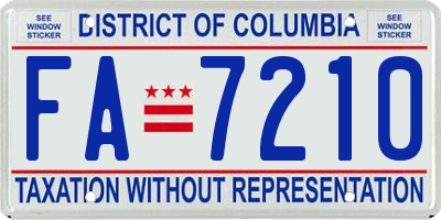 DC license plate FA7210