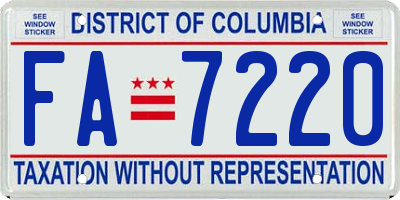 DC license plate FA7220