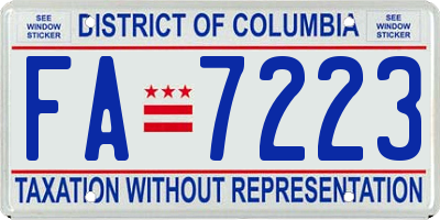 DC license plate FA7223