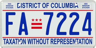 DC license plate FA7224