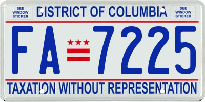 DC license plate FA7225