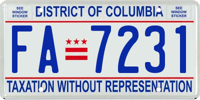 DC license plate FA7231