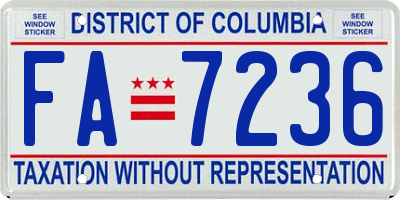 DC license plate FA7236