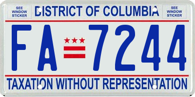 DC license plate FA7244